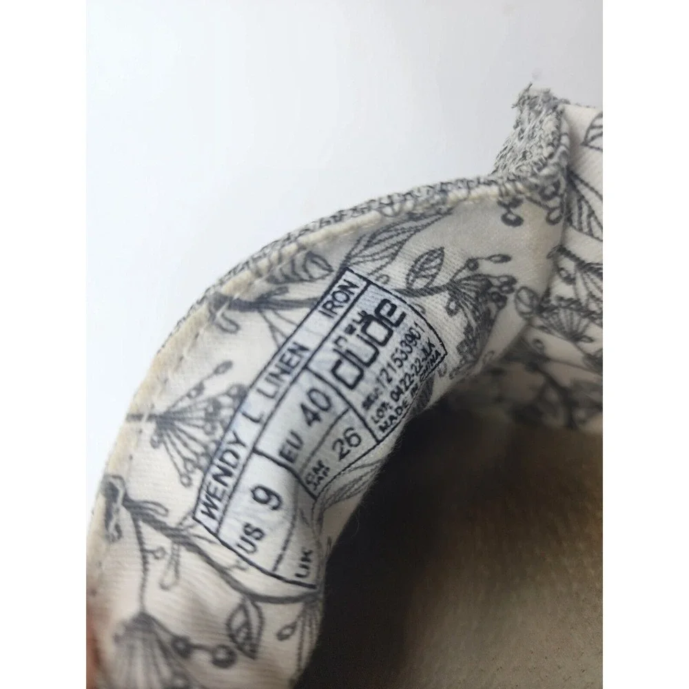 Hey Dude Shoes Womens Sz 9 Grey Wendy L Linen Iron‎ Slip On Comfort